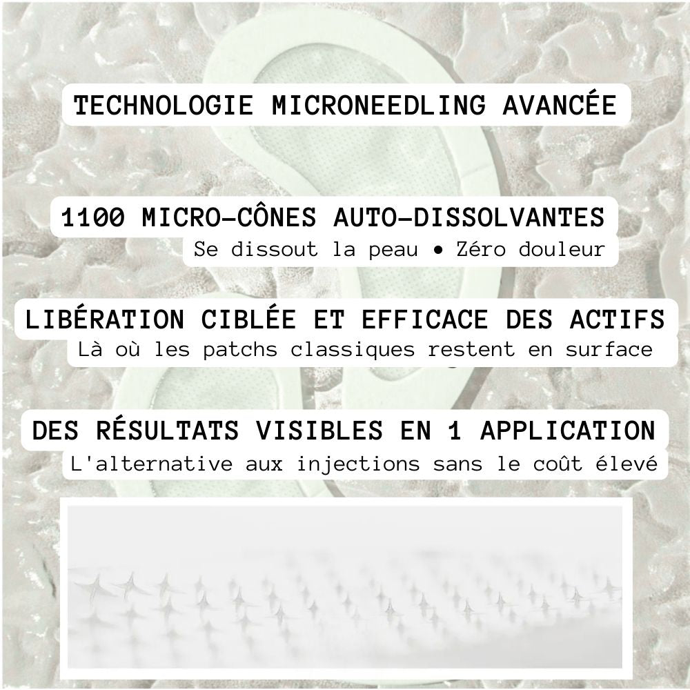 Patch Microneedle Acide Hyaluronique & Collagène – Soin Lissant Ridules et Cernes